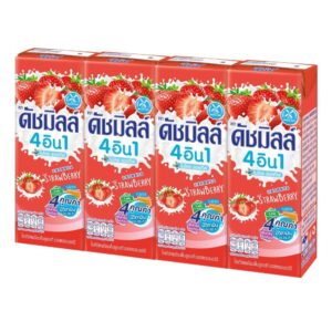 ดัชมิลล์ นมเปรี้ยวUHT รสสตอเบอร์รี่ 180 มล. x 4 กล่อง